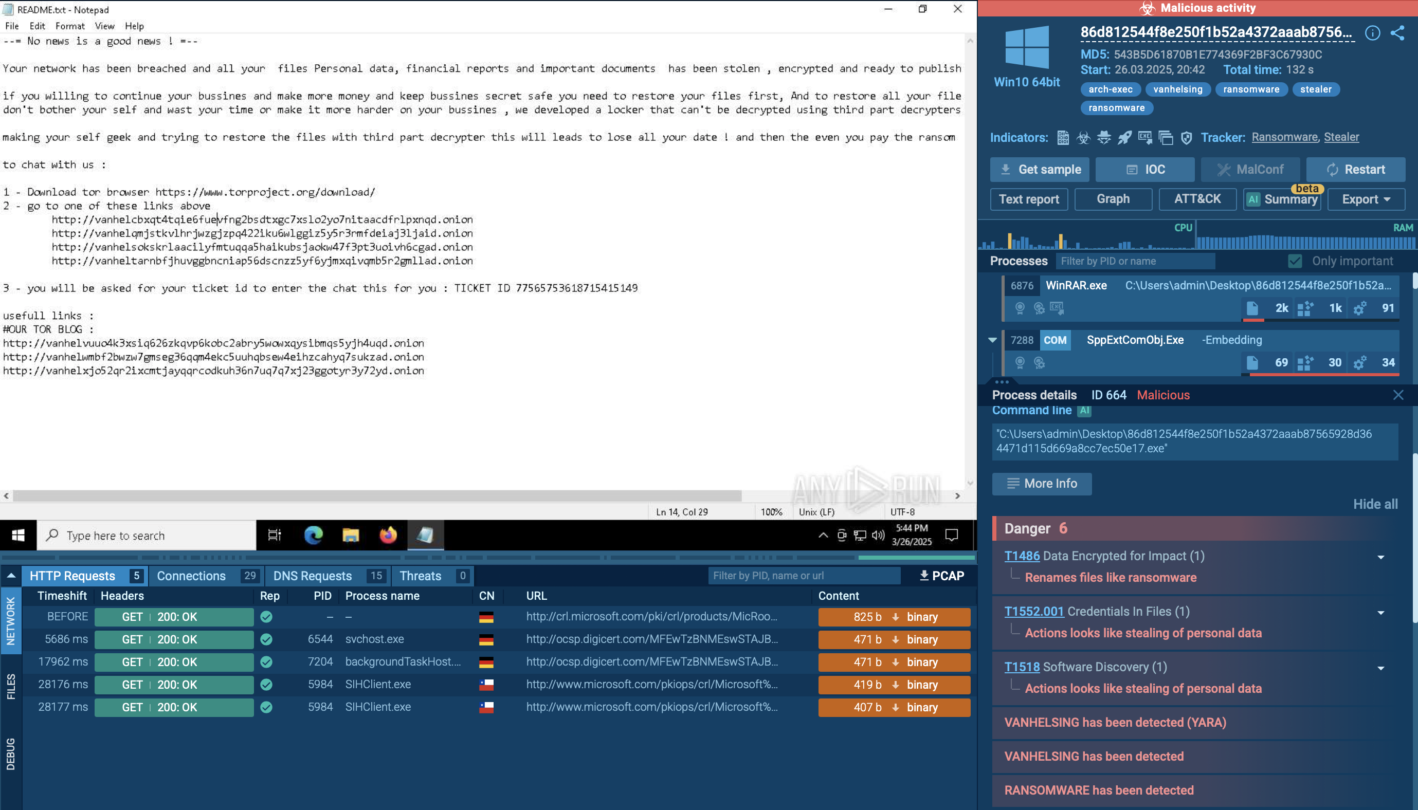 VanHelsing Ransomware analysis in ANY.RUN