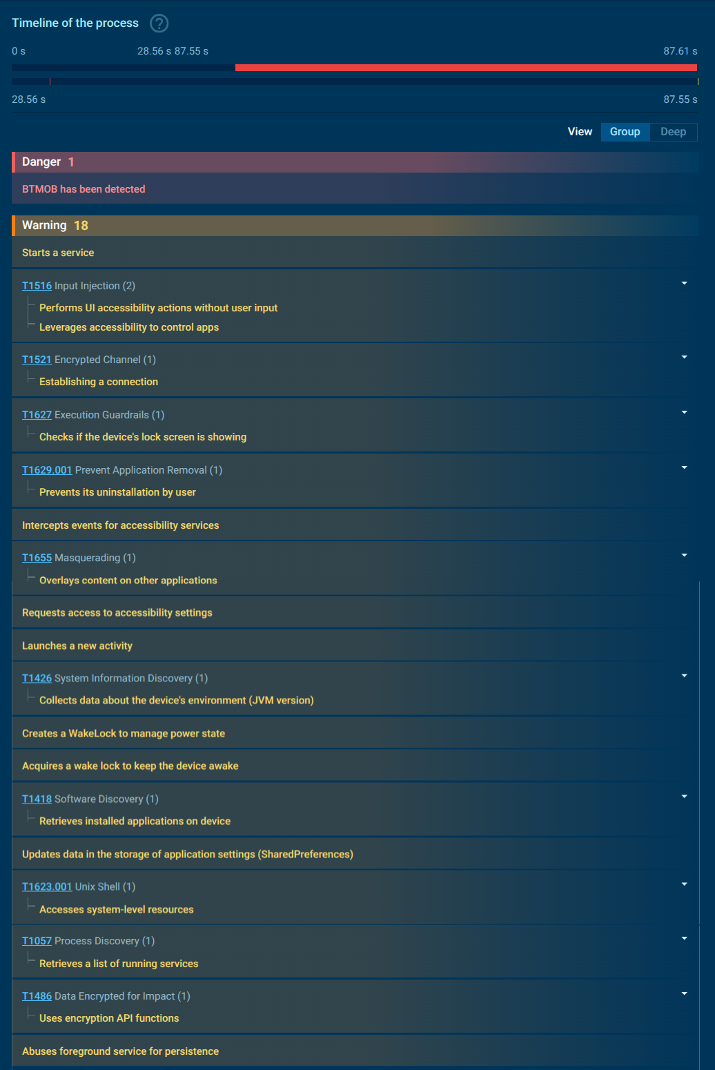 BTMOB RAT’s malicious processes