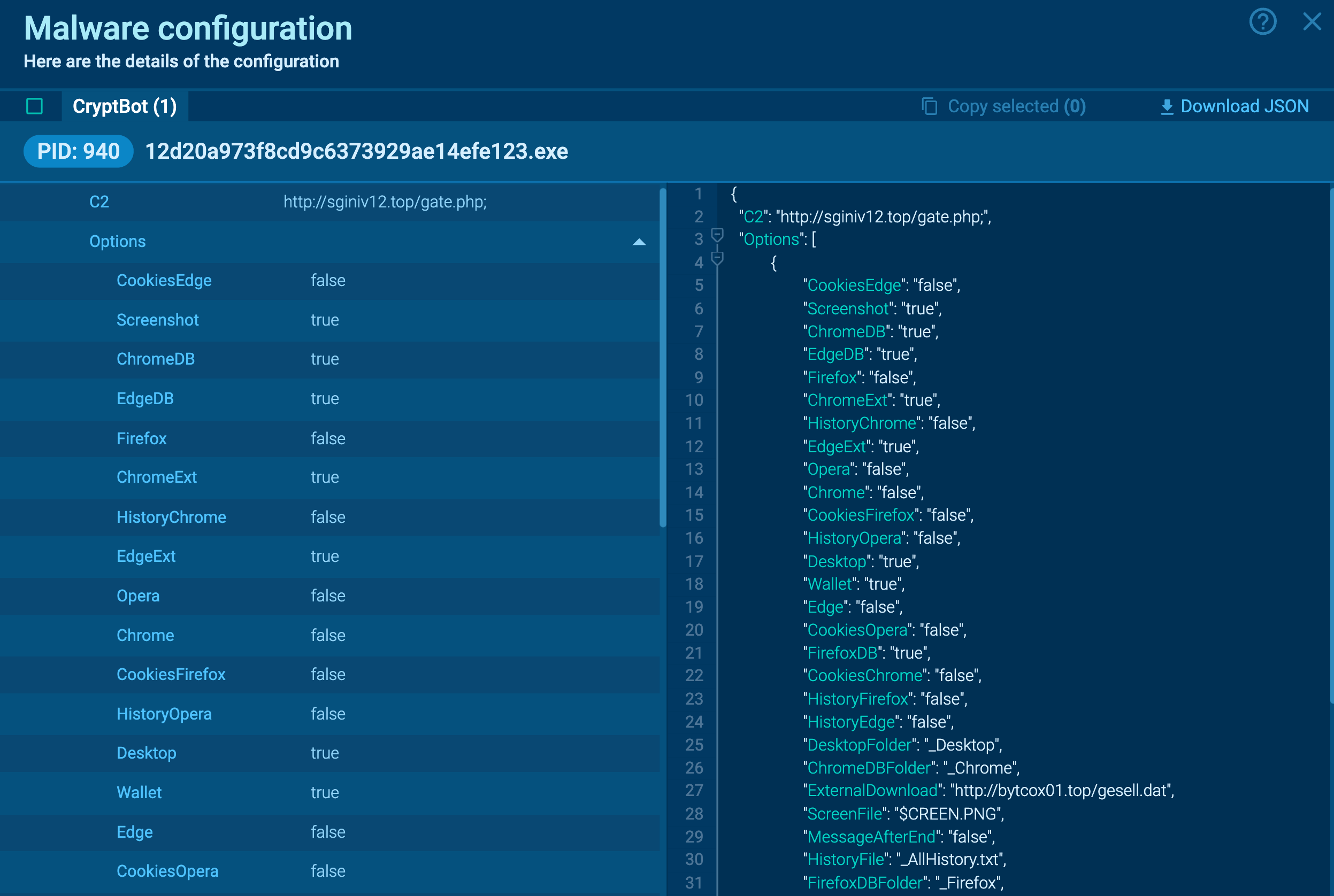 CryptBot analysis in ANY.RUN