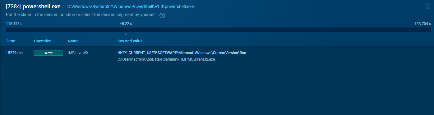 Registry edit establishing NetSupport RAT persistence