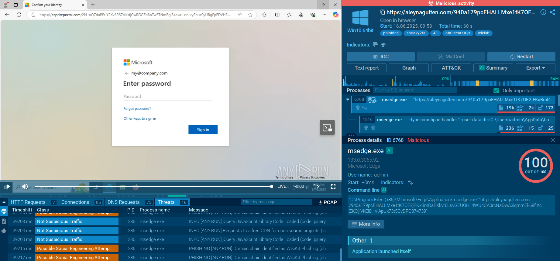 Sneaky 2FA analysis in Interactive Sandbox