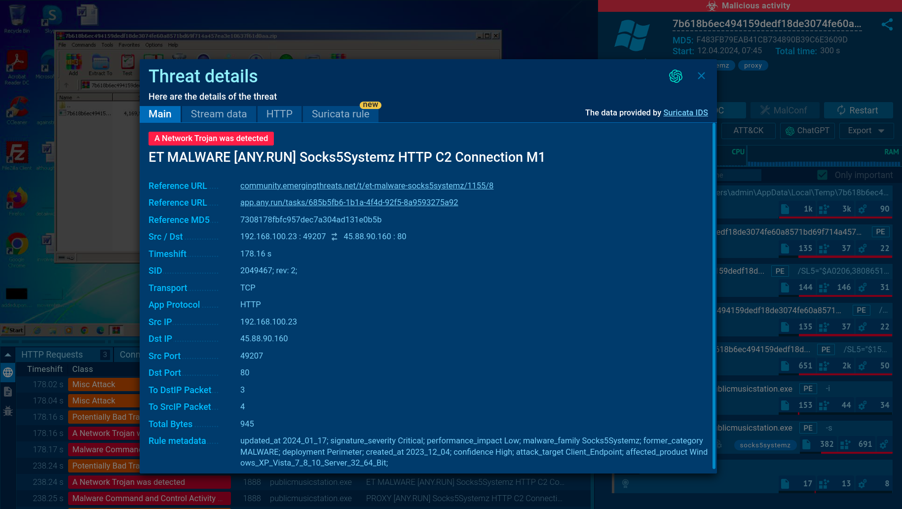 Socks5Systemz analysis in ANY.RUN